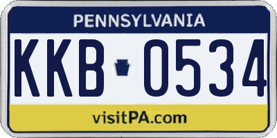 PA license plate KKB0534