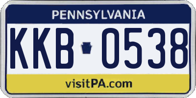 PA license plate KKB0538