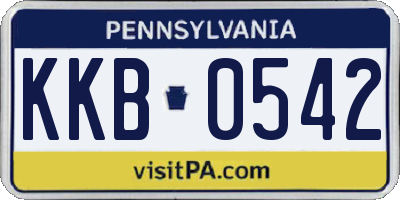 PA license plate KKB0542