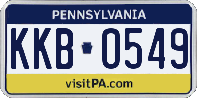 PA license plate KKB0549