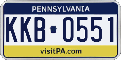 PA license plate KKB0551