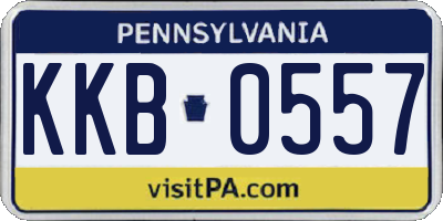 PA license plate KKB0557