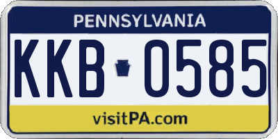 PA license plate KKB0585