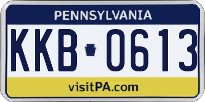 PA license plate KKB0613