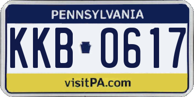 PA license plate KKB0617