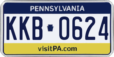 PA license plate KKB0624