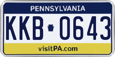 PA license plate KKB0643