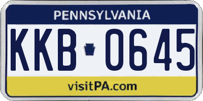 PA license plate KKB0645