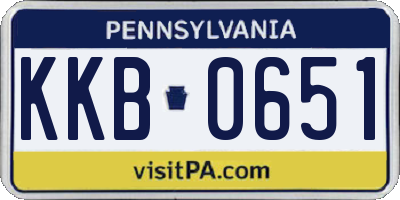 PA license plate KKB0651