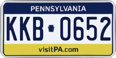 PA license plate KKB0652