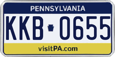 PA license plate KKB0655