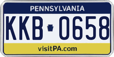 PA license plate KKB0658