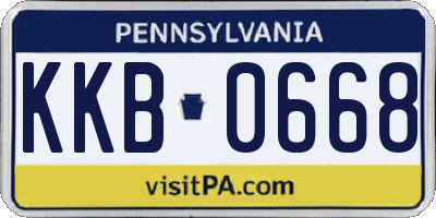 PA license plate KKB0668