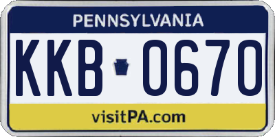 PA license plate KKB0670
