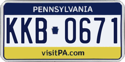 PA license plate KKB0671