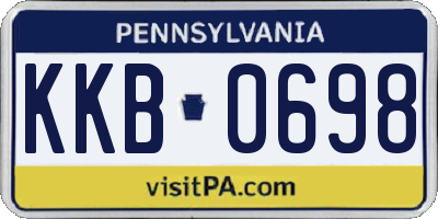 PA license plate KKB0698