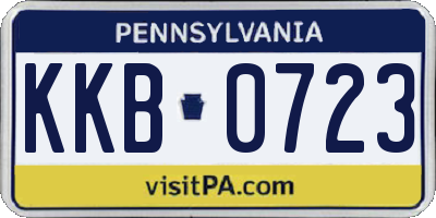 PA license plate KKB0723