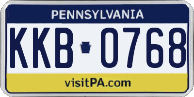 PA license plate KKB0768