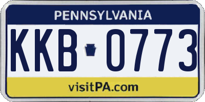PA license plate KKB0773