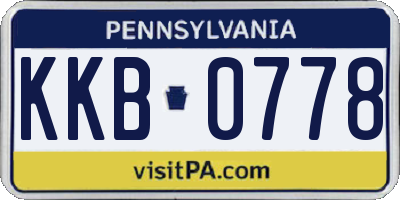 PA license plate KKB0778