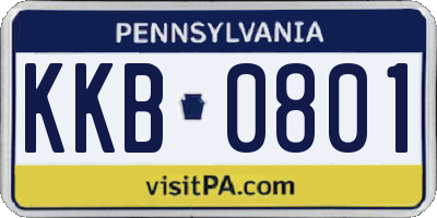 PA license plate KKB0801