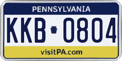PA license plate KKB0804