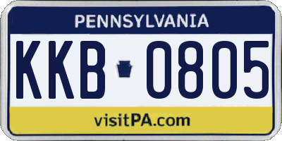 PA license plate KKB0805