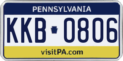 PA license plate KKB0806