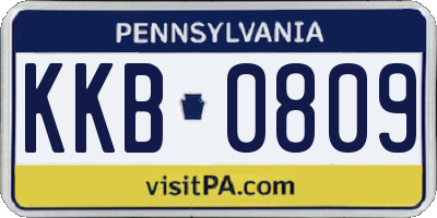 PA license plate KKB0809