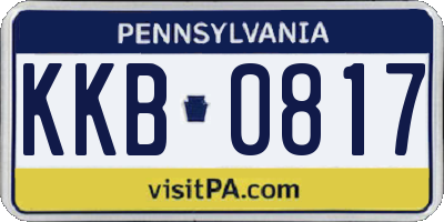 PA license plate KKB0817
