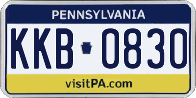 PA license plate KKB0830
