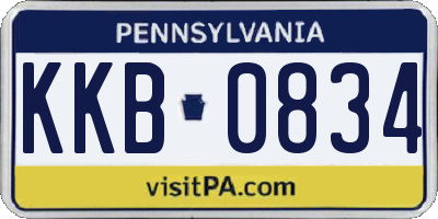 PA license plate KKB0834