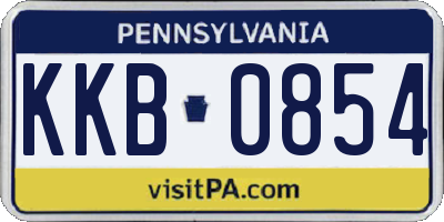 PA license plate KKB0854