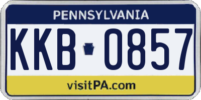 PA license plate KKB0857
