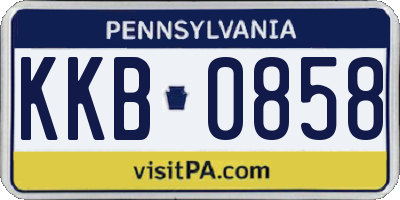 PA license plate KKB0858