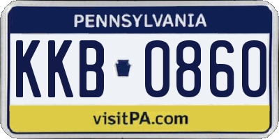 PA license plate KKB0860