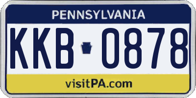 PA license plate KKB0878