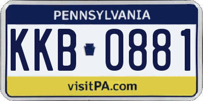 PA license plate KKB0881