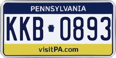 PA license plate KKB0893