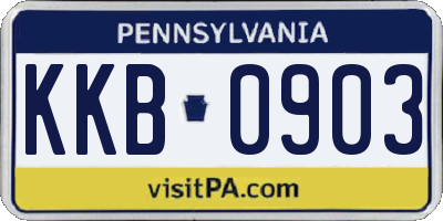 PA license plate KKB0903