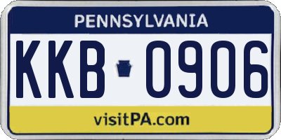 PA license plate KKB0906