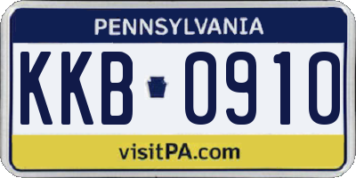 PA license plate KKB0910