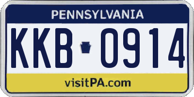 PA license plate KKB0914