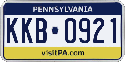 PA license plate KKB0921