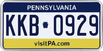 PA license plate KKB0929