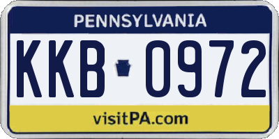 PA license plate KKB0972