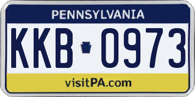 PA license plate KKB0973