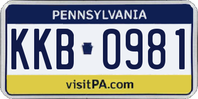 PA license plate KKB0981