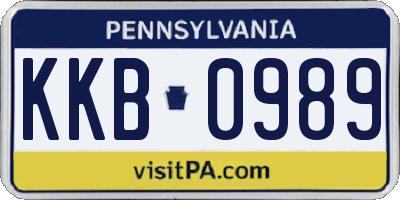 PA license plate KKB0989