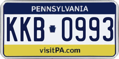 PA license plate KKB0993